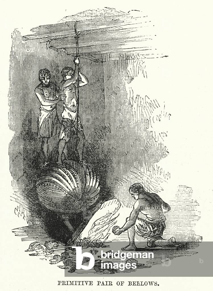 Primitive pair of beelows (engraving)