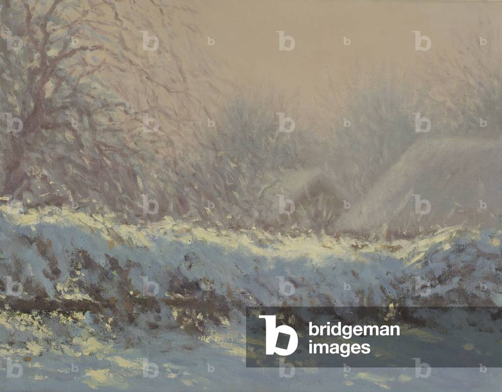 Immagine di Dipinto "Hedgerow invernale (olio su tela)" di Edward Dawson