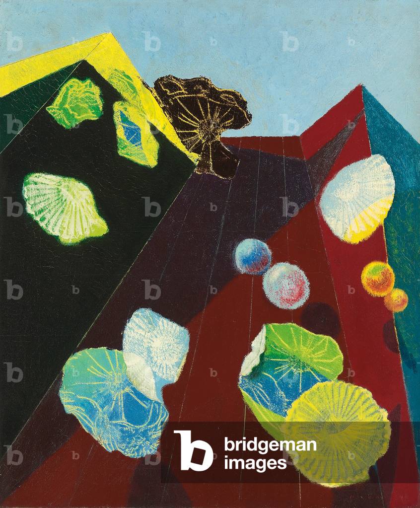 Image of Painting depicting Interior and Landscape; Interieur et paysage 1934 by Max Ernst