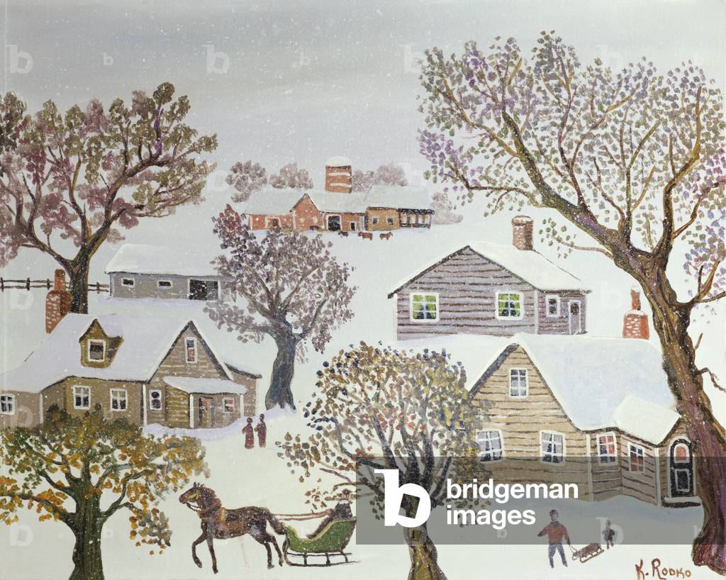 Bild von Gemälde "Schneegestöber (Öl auf Leinwand)" von Konstantin Rodko