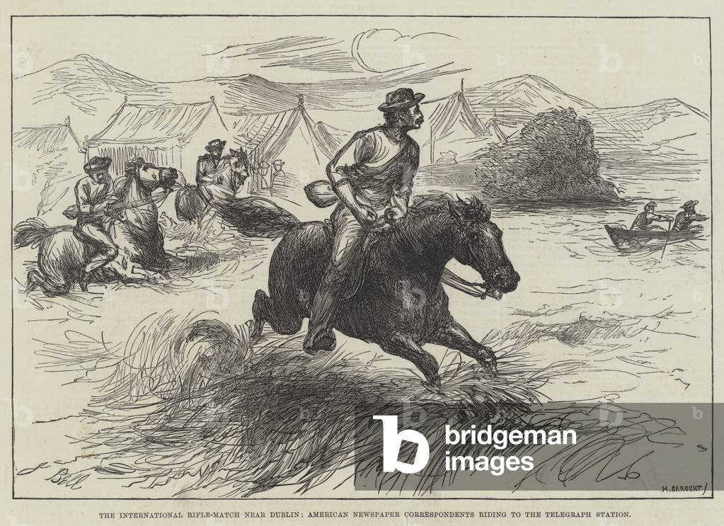 "The International Rifle-Match near Dublin" 1875 von English School, b/w