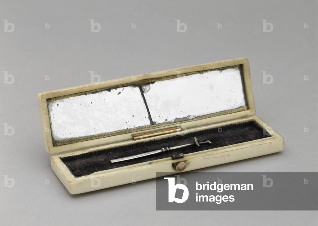 Image of Decorative Arts depicting Toothpick Case 1840 by Unknown Artist, b/w