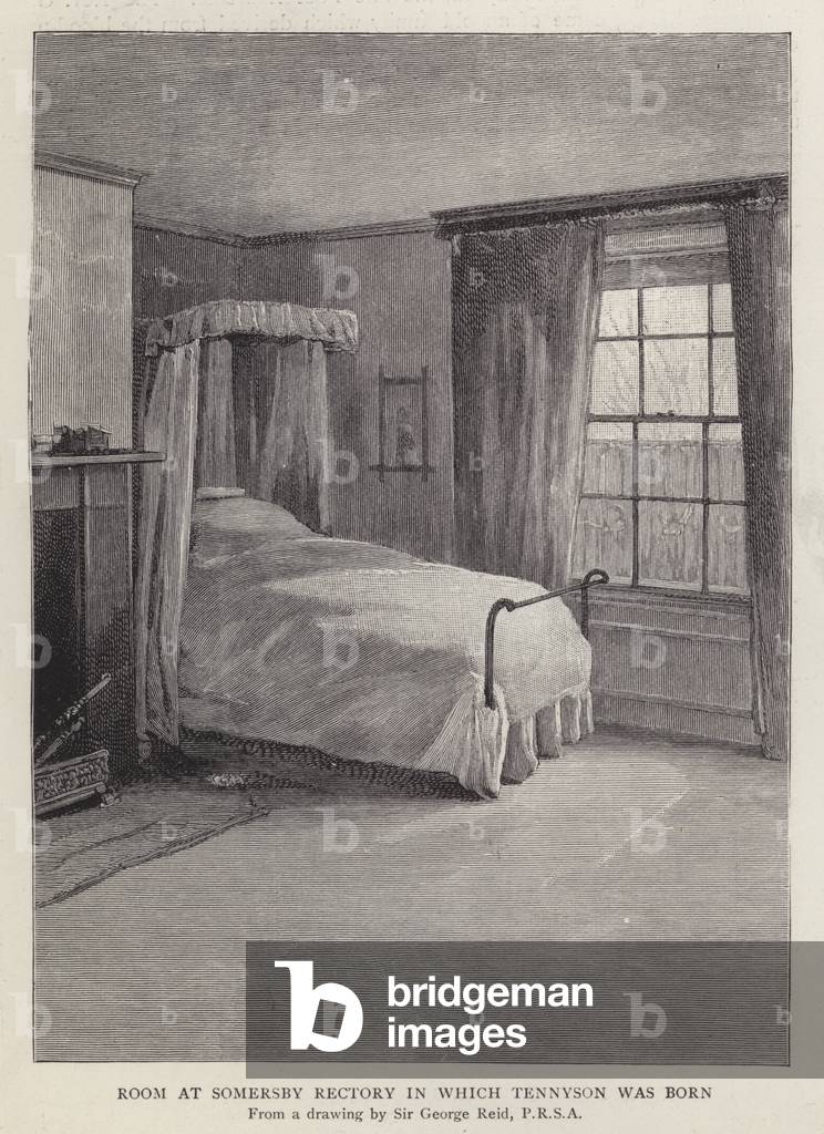 Image of Print depicting Room at Somersby Rectory by George Reid