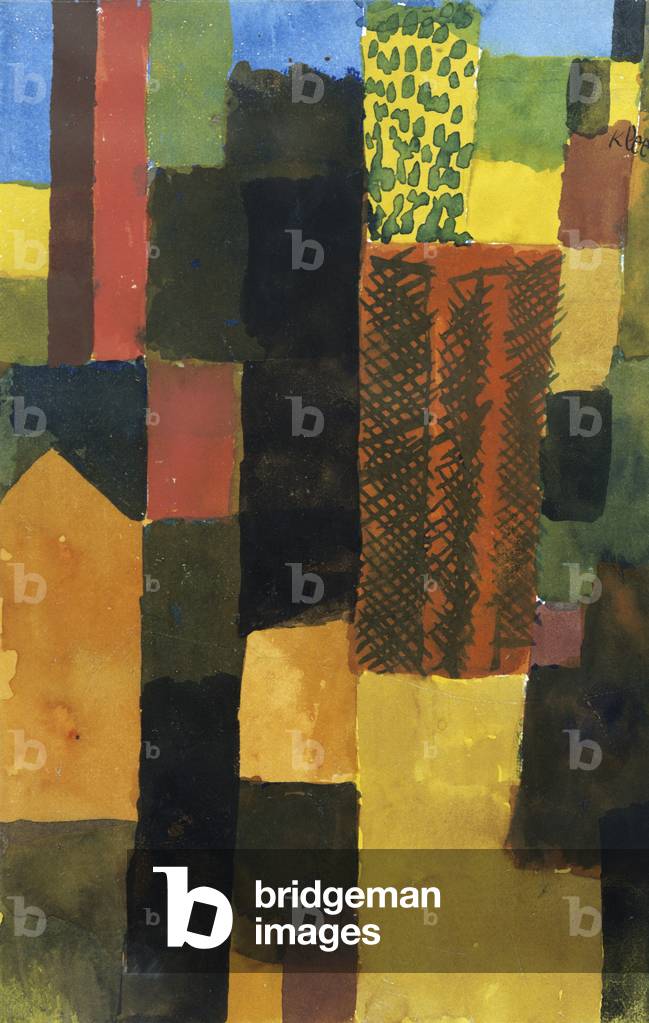 Toits 1915 (aquarelle) 1915 par Paul Klee