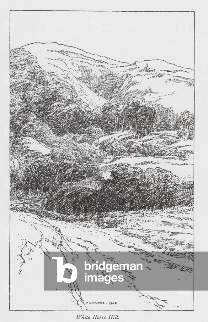 Image de Estampe représentant Colline du cheval blanc (lithographie) 1901 par Frederick Landseer Maur Griggs