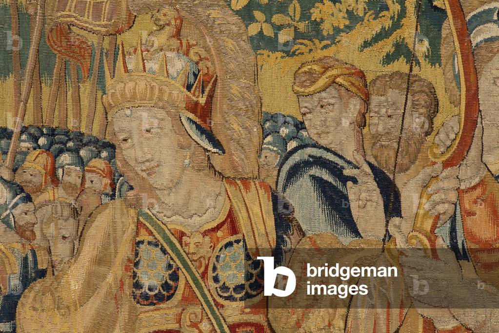 Flämischer Wandteppich. Serie Story of Cyrus. No VI Tomyris befiehlt, den Kopf von Cyrus in ein Blutgefäß zu t
