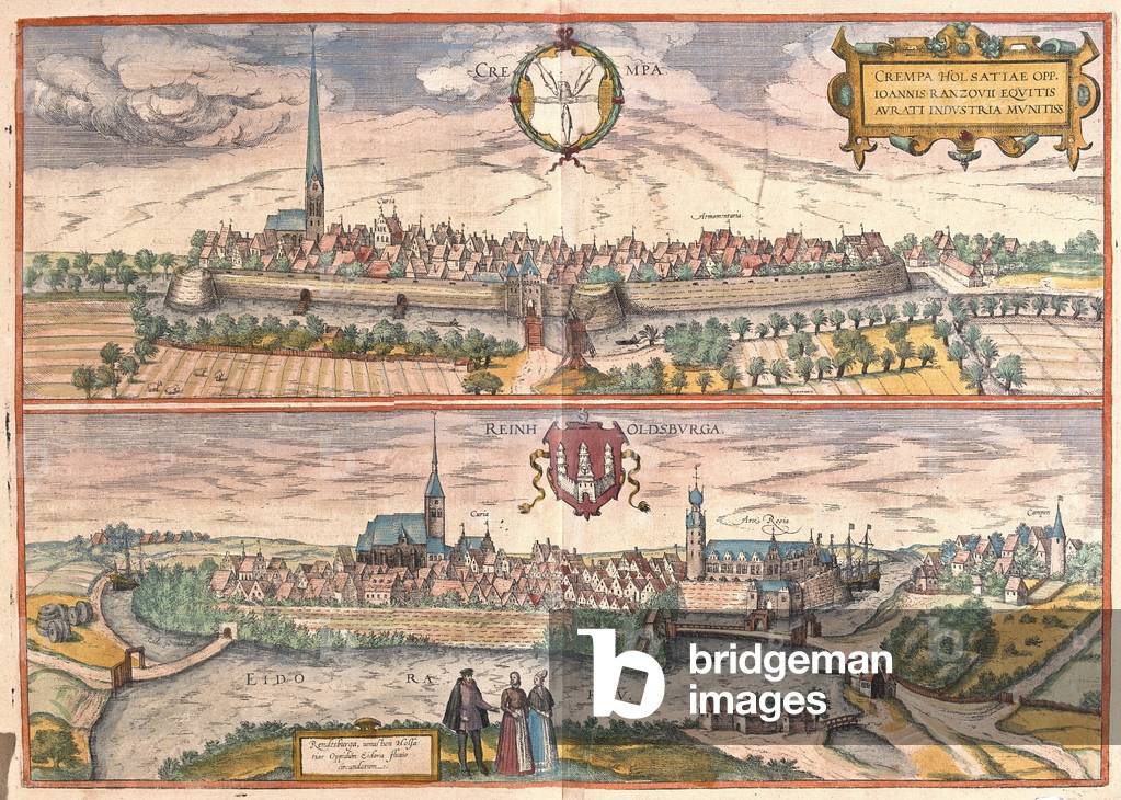 Krempe, Rendsburg, Deutschland - in 'Civitates Orbis Terrarum' von Georg Braun, Köln 1617