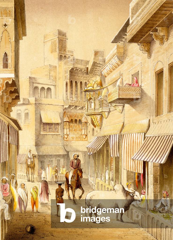 Una strada in città (colore lito)