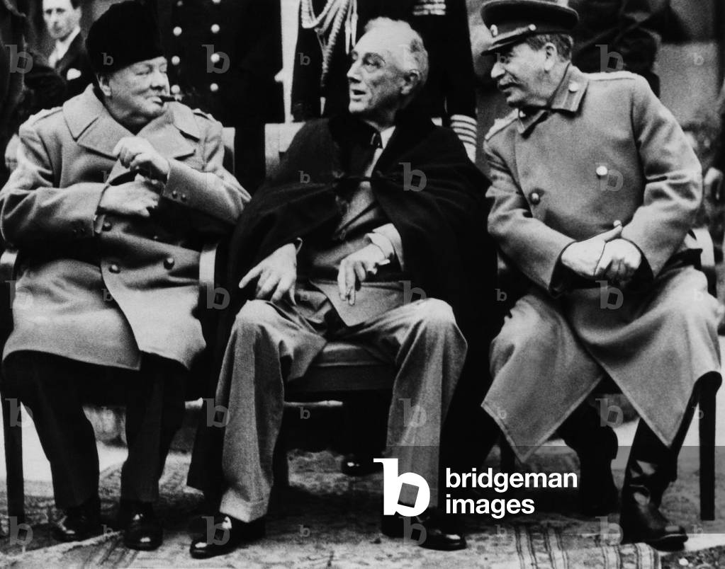 World War II. From left British Prime Minister Winston Churchill, US