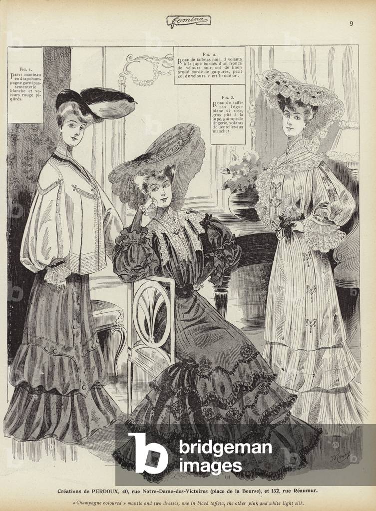 Image of Print depicting La Mode de Femina (litho) by French Artist