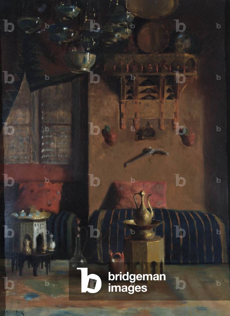 Sir Richard Burton's Smoking Room, 1889 (Öl auf Tafel)