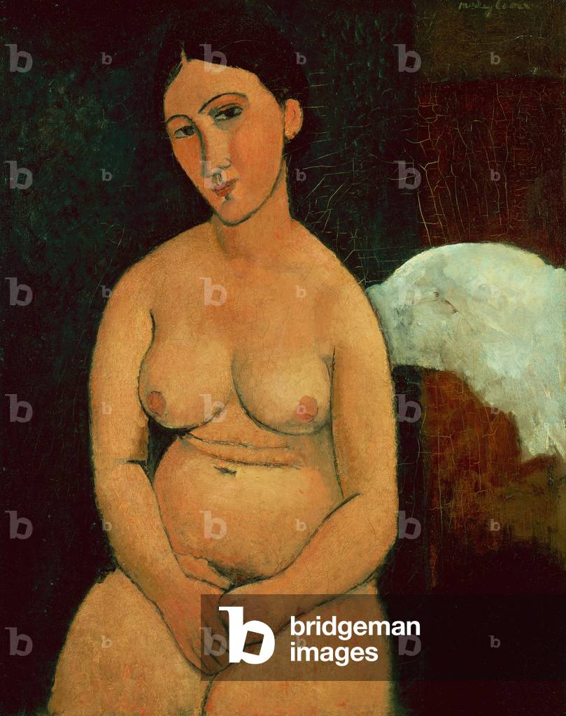 Bild von Gemälde "Sitzender Akt" 1917 von Amedeo Modigliani