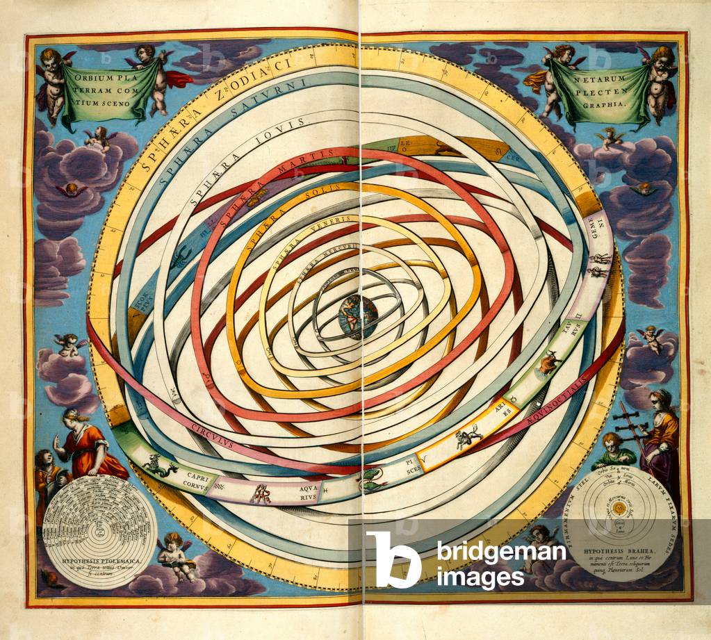 L'Universo, con una sfera zodiacale, di Atlas Coelestis