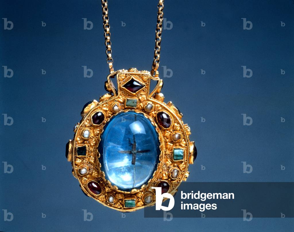 gold and precious stones talisman of Charles 1st The Great called Charlemagne 742-814, French king and emperor