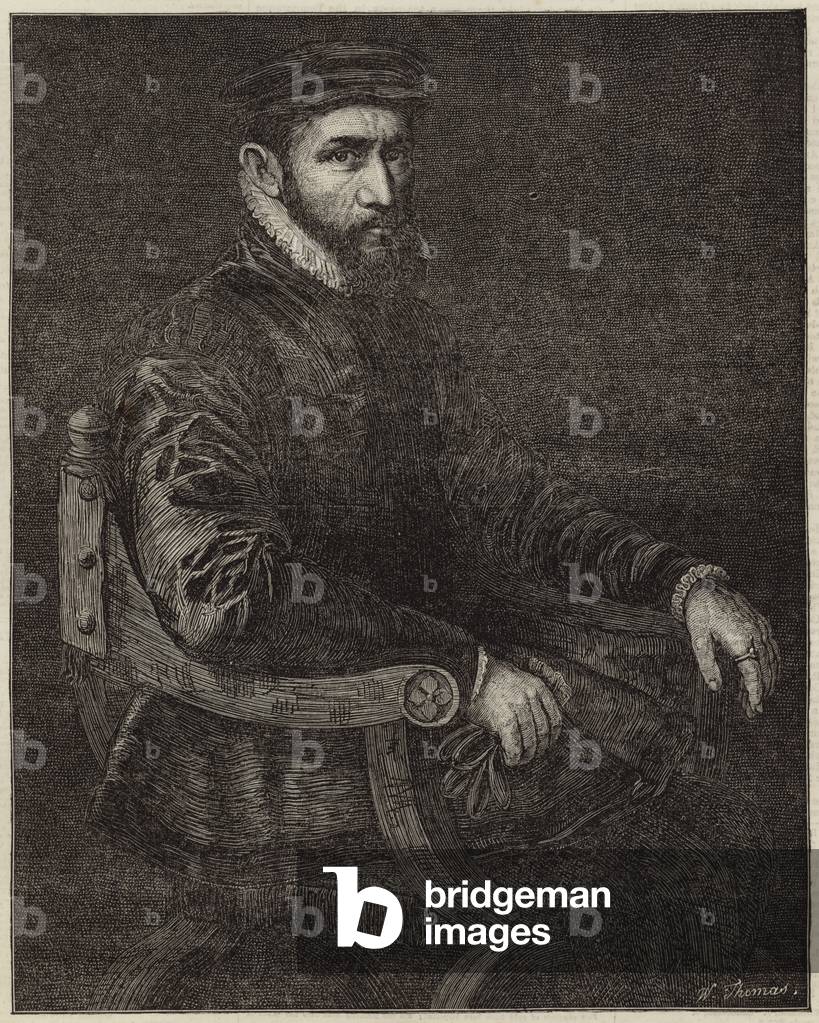 Image of Engraving depicting Sir Thomas Gresham (engraving) 1801 by English Artist, b/w