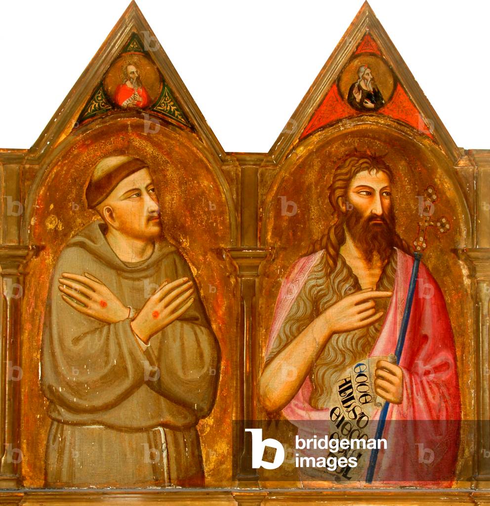 San Francesco e Giovanni Battista (pannelli di sinistra del trittico) (tempera e foglia d'oro su pannello)