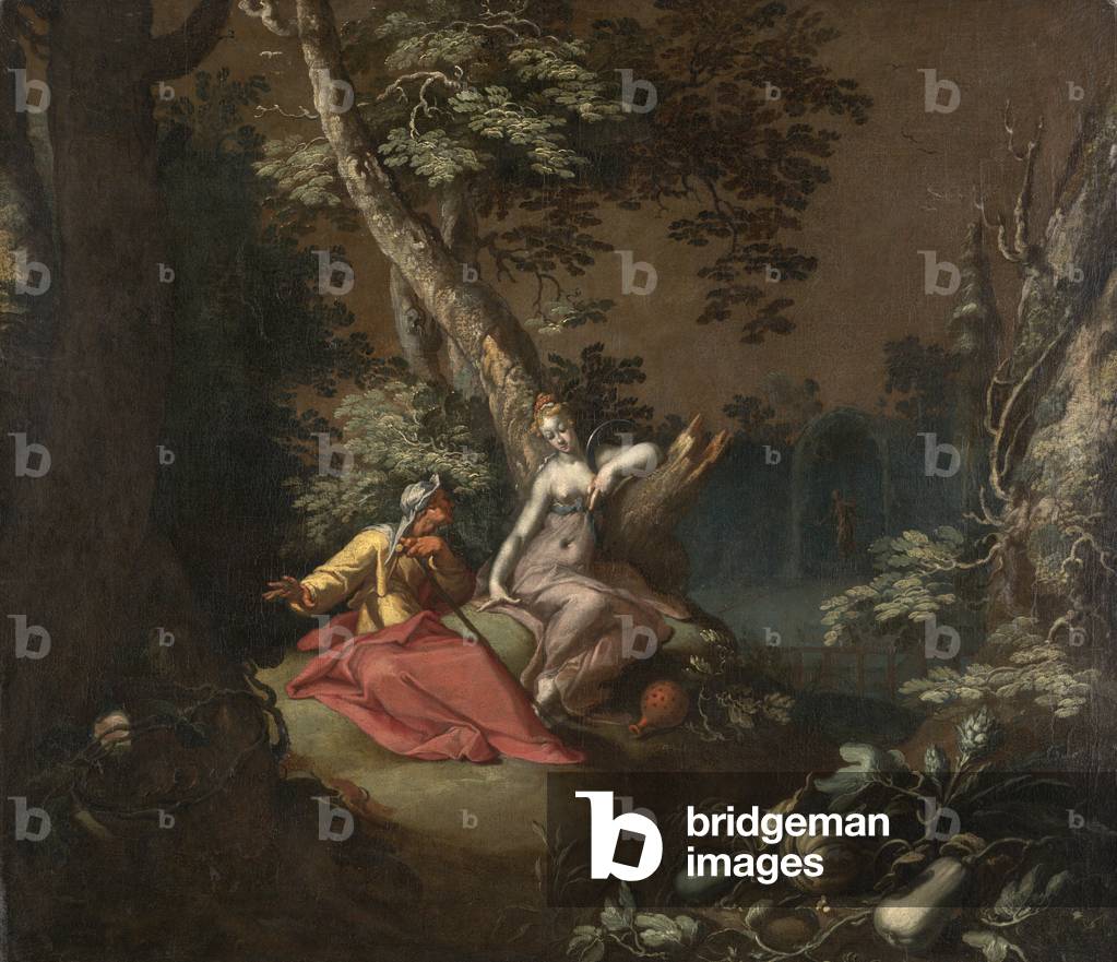 Bild von Gemälde "landschaft mit Vertumnus und Pomona" 1595 von Abraham Bloemaert