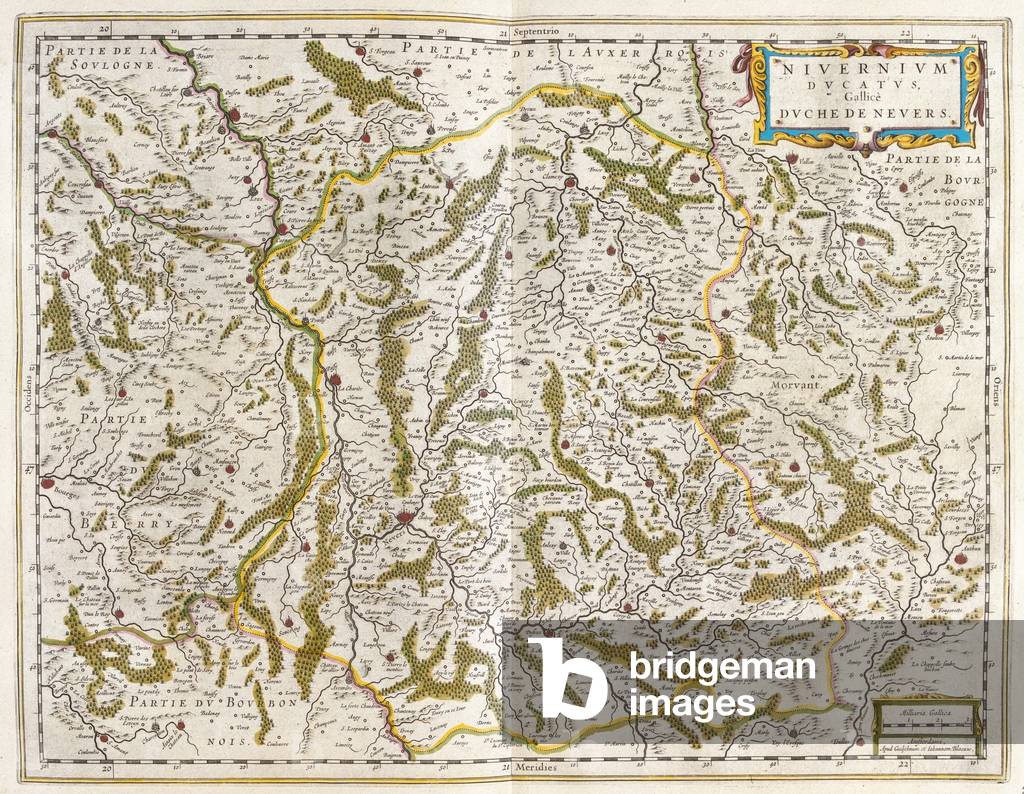 Nivernais, Nievre, in 'Theatrum Orbis Terrarum, sive Atlas Novus' di Willem Blaeu, Amsterdam, 1645-50