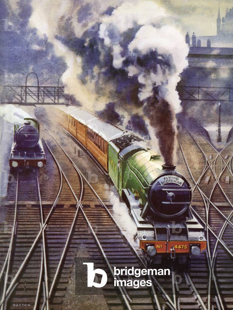 The Flying Scotsman pulls out of Kings Cross on its non-stop run to Waverley Station by Harold Robert Hofton