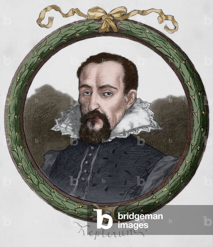 Johannes Kepler (1571-1630). Gravure. colorée.