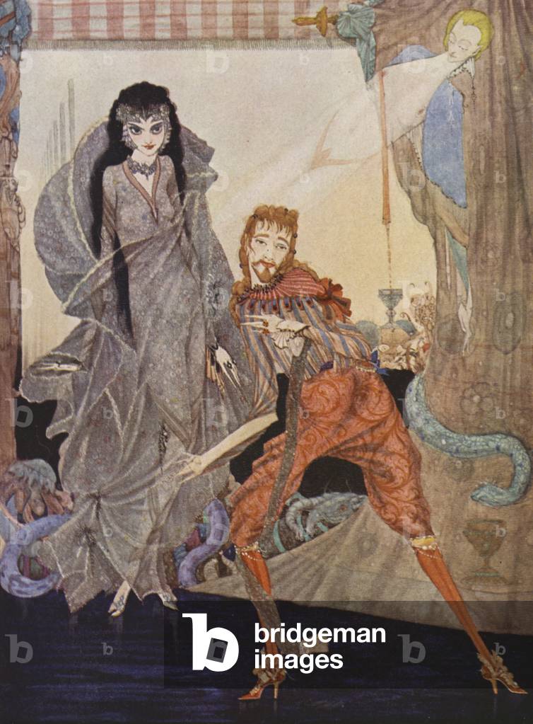Immagine di Stampa "Edgar Allan Poe: Ligeia (litografia a colori)" di Harry Clarke
