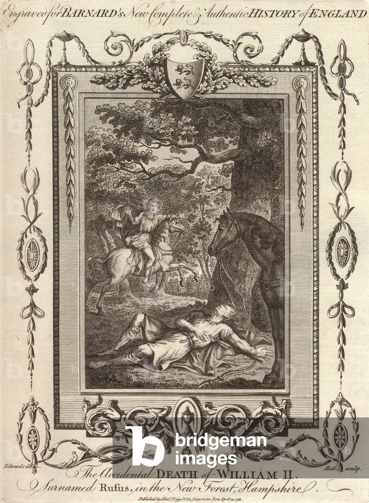 Mort de Guillaume II d'Angleterre 1782, b/w