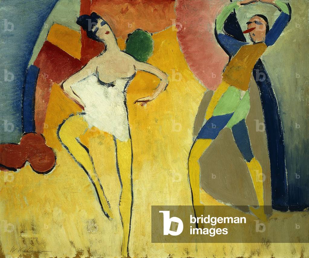 Pierrot e Pierrette, (olio su tela)