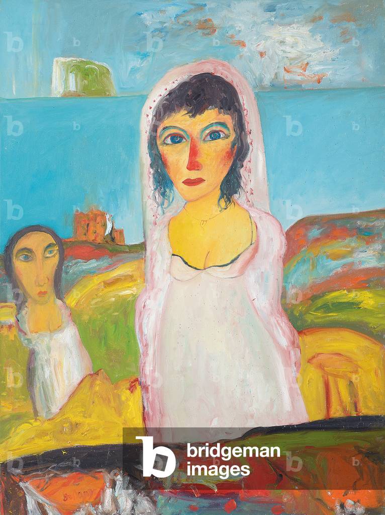 la sposa di Lammermoor, il basso roccia in lontananza (olio su tela)