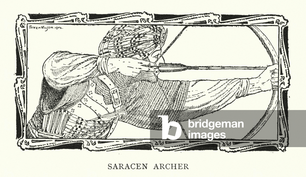 Image de Estampe représentant Archer sarrasin (lithographie) 1901 par Patten Wilson