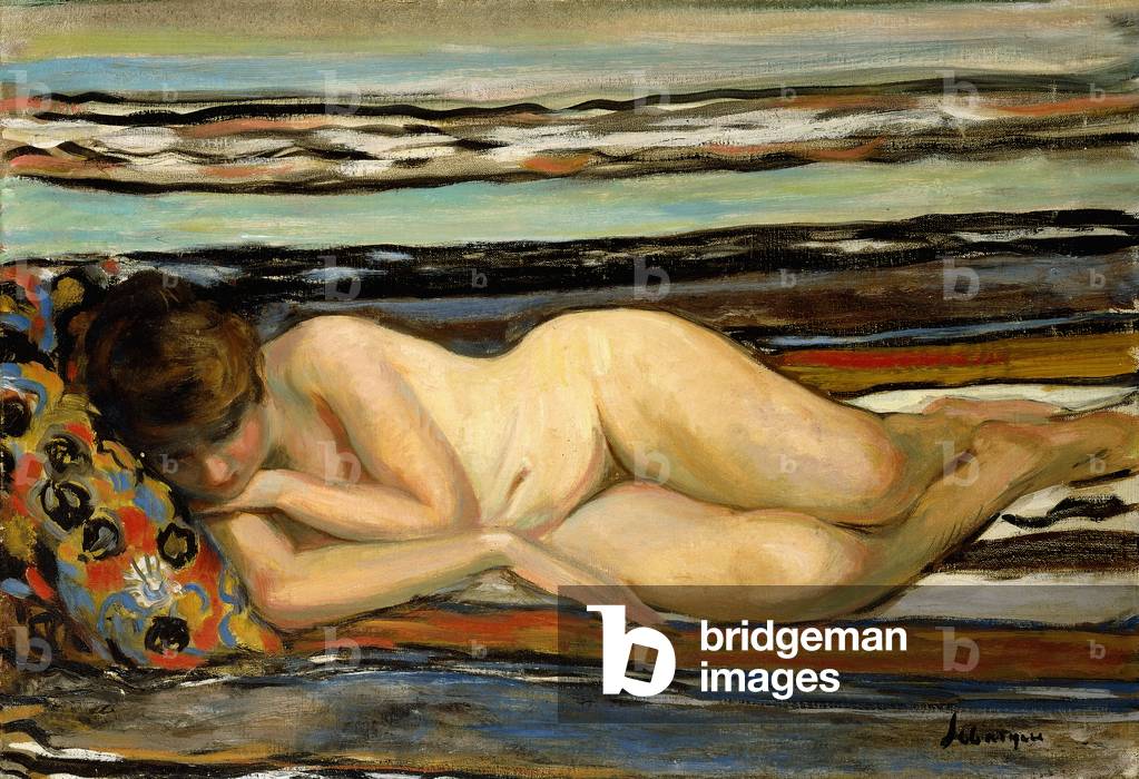 nudo donna dormire; nu allonge, (olio su tela)