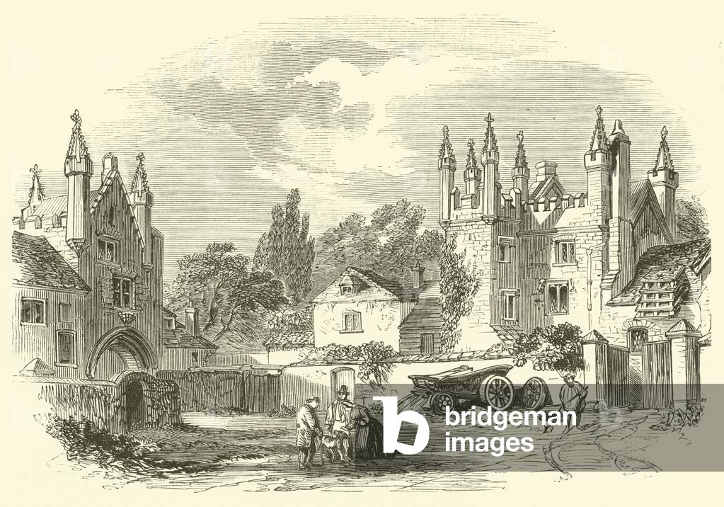 Prieuré Tavistock (gravure) par English School, b/w