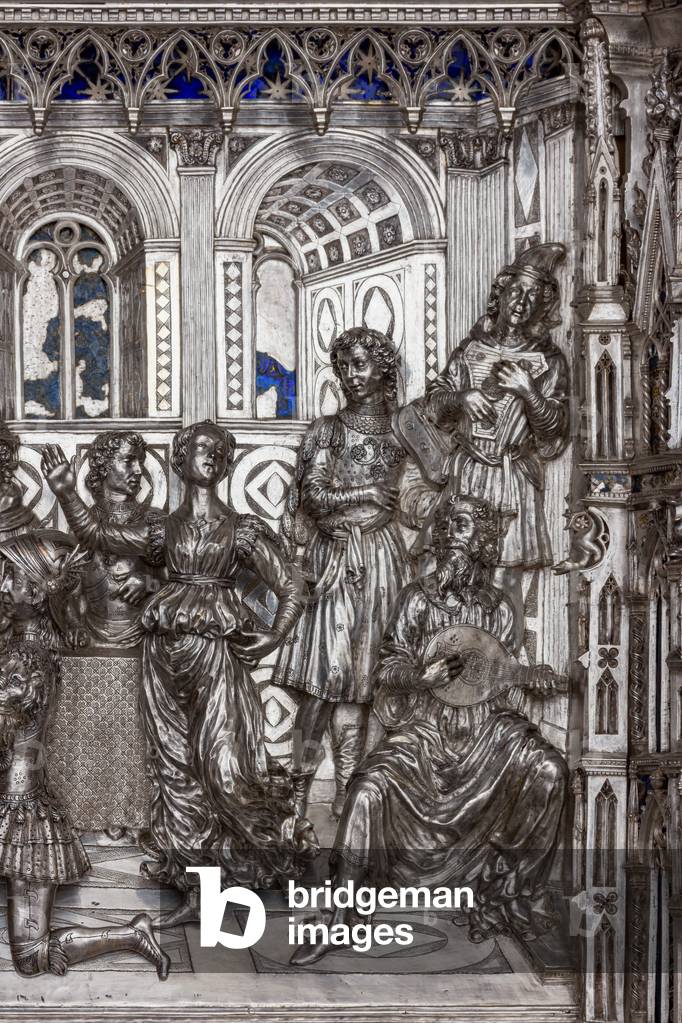 Il banchetto di Erode e la danza di Salomè, tessera da L'altare d'argento del tesoro di San Giovanni, 1367-148