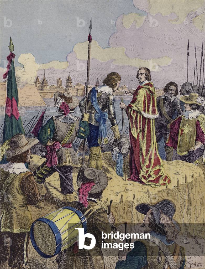 "Cardinale Richelieu all'assedio di La Rochelle" di French School