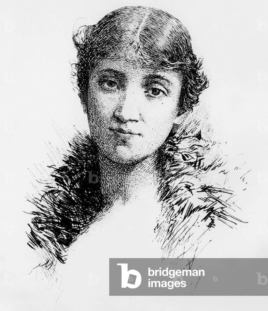 Emma Calve by Alphonse Lalauze, b/w