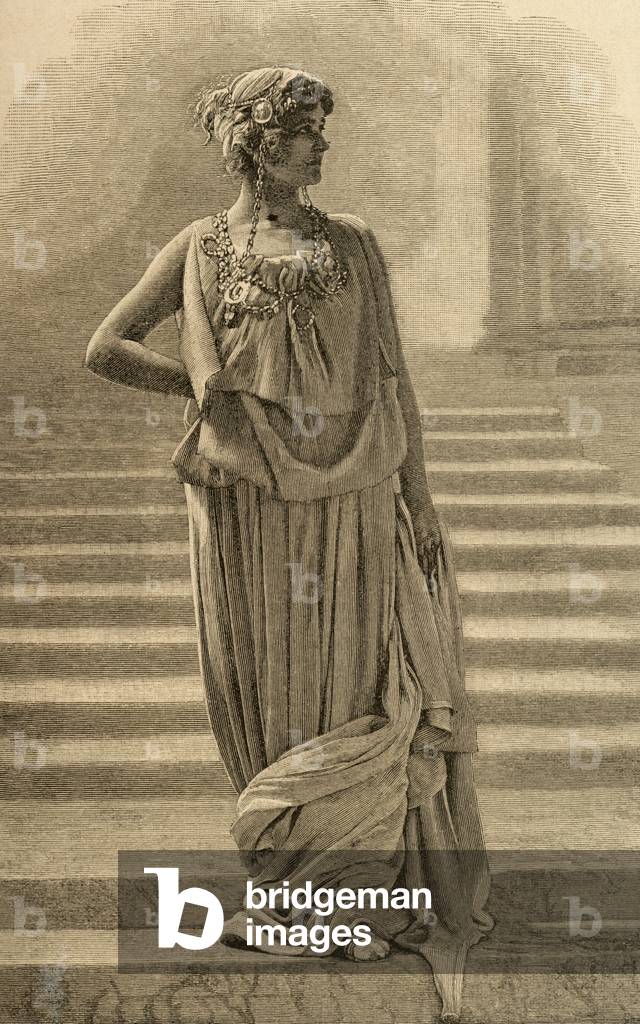 "Mary Anderson (1859-1940) in der Rolle von Hermine", b/w