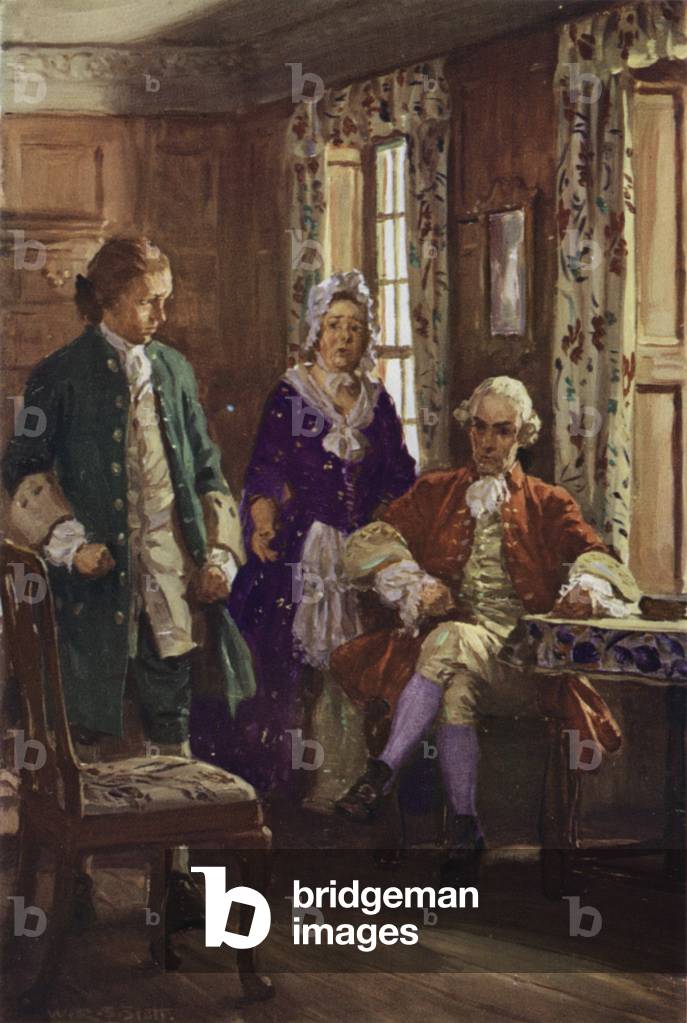 "Blifil von Allworthy beschuldigt (Farbe litho)" von W.R.S. Stott