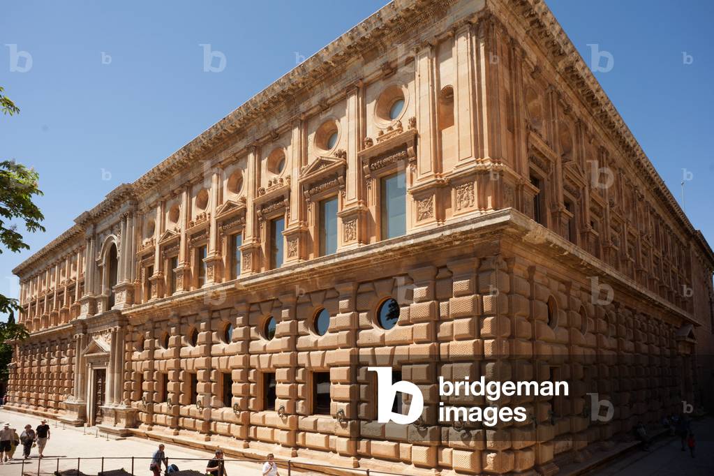Bild von Fotografie "Alhambra. Palast von Charles V. Exterior. Italienische Renaissance. 1526."