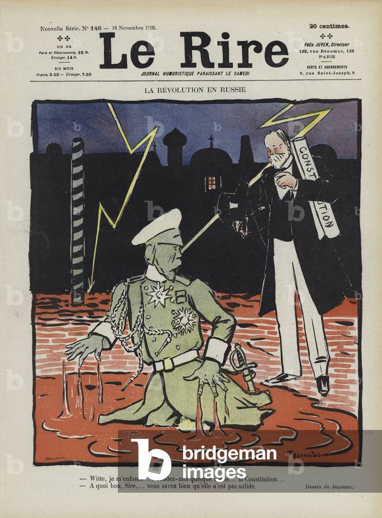 Rivoluzione in Russia. Illustrazione per Le Rire (color lito)