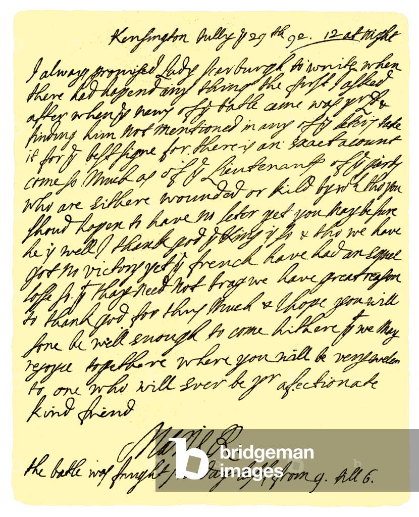 Autogramm: Queen Mary II, 1692.