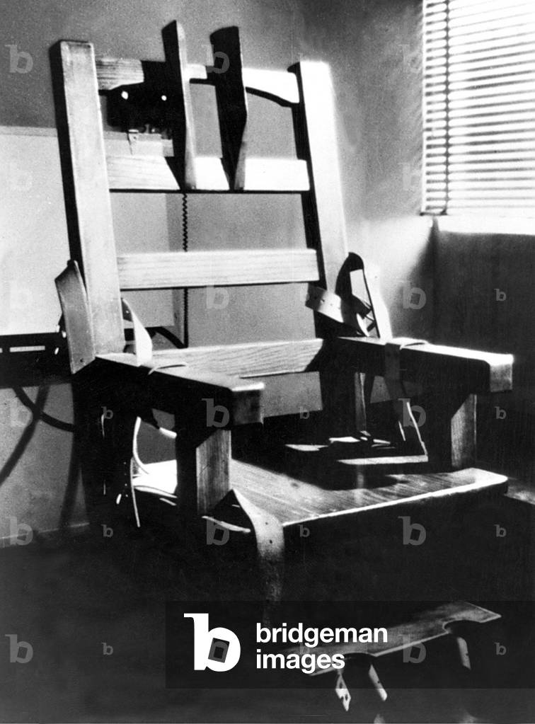 The electric chair in Circuit Eleven Prison, Miami, c.1970