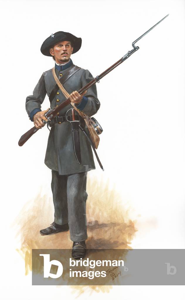 Confederate Army, 23rd Arkansas Regiment Private 1861/1862, 2014 (w/c & gouache auf Papier)
