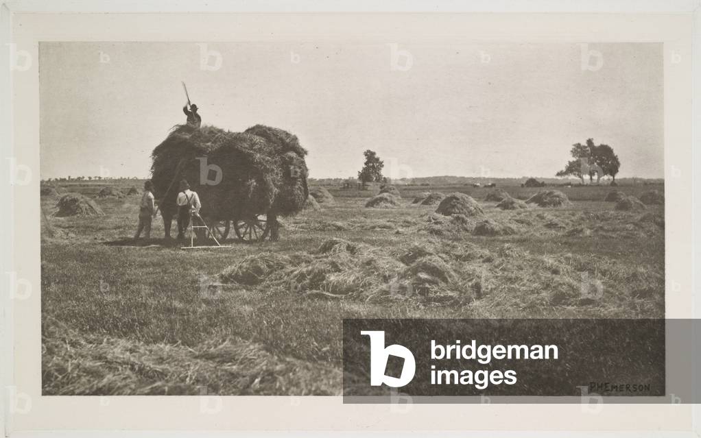 "Una fotografia di operai agricoli che raccolgono il fieno. Idyls of the Norfolk Broads: essendo dodici tavole