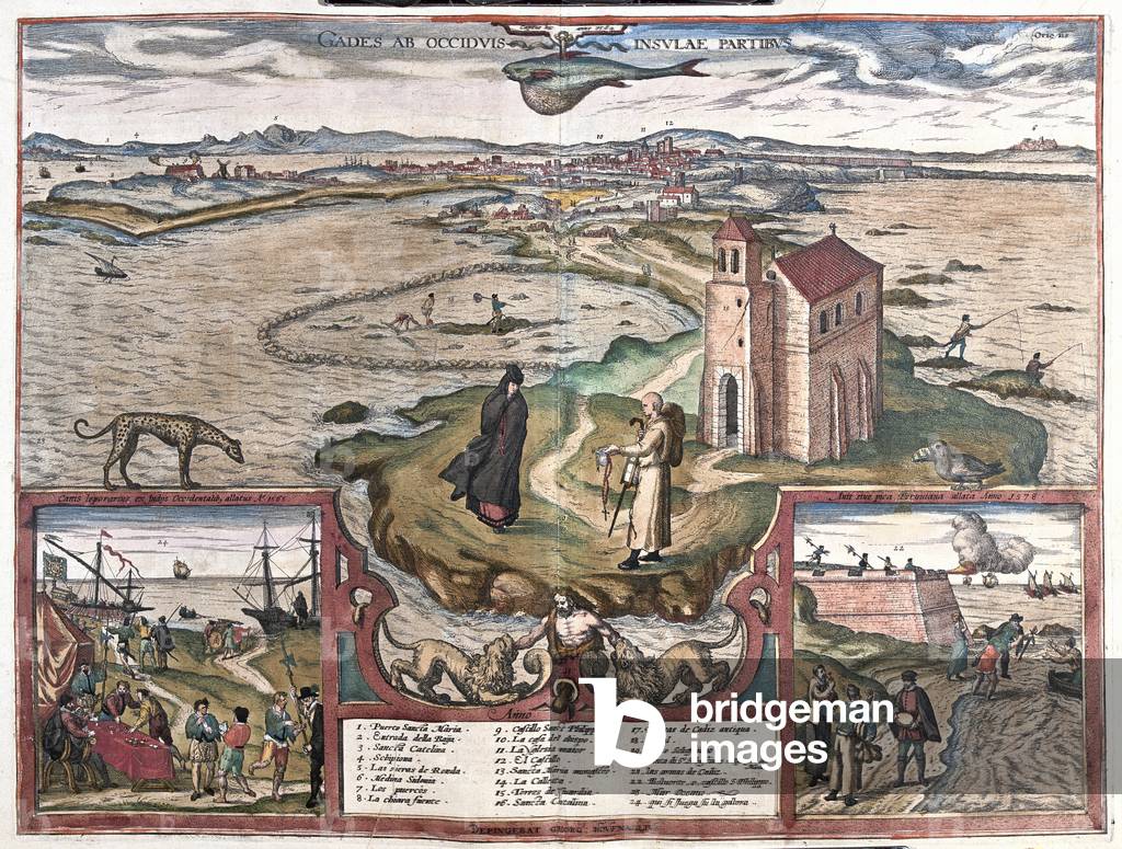 Cadice, Spagna - in Civitates Orbis Terrarum di Georg Braun, Cologne 1617