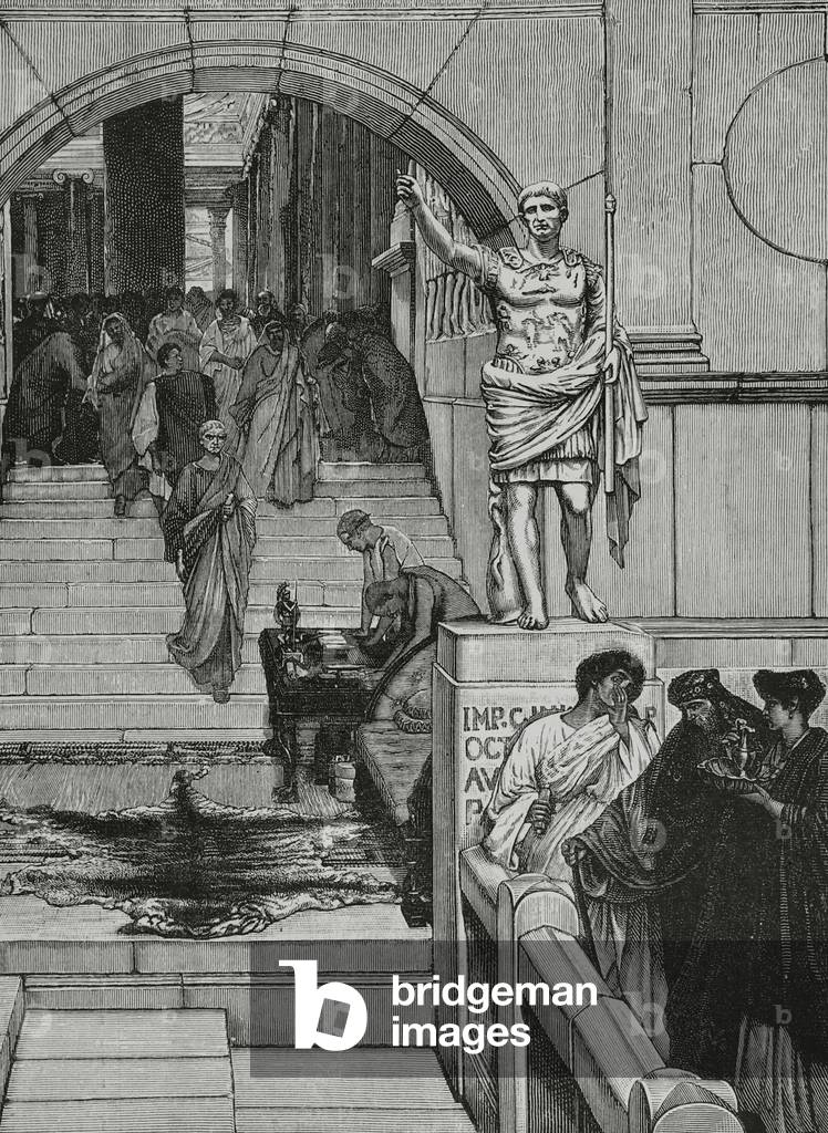 Udienza con Agrippa (63 a.C-12 a.C.), generale e politico romano, 1882 (incisione)