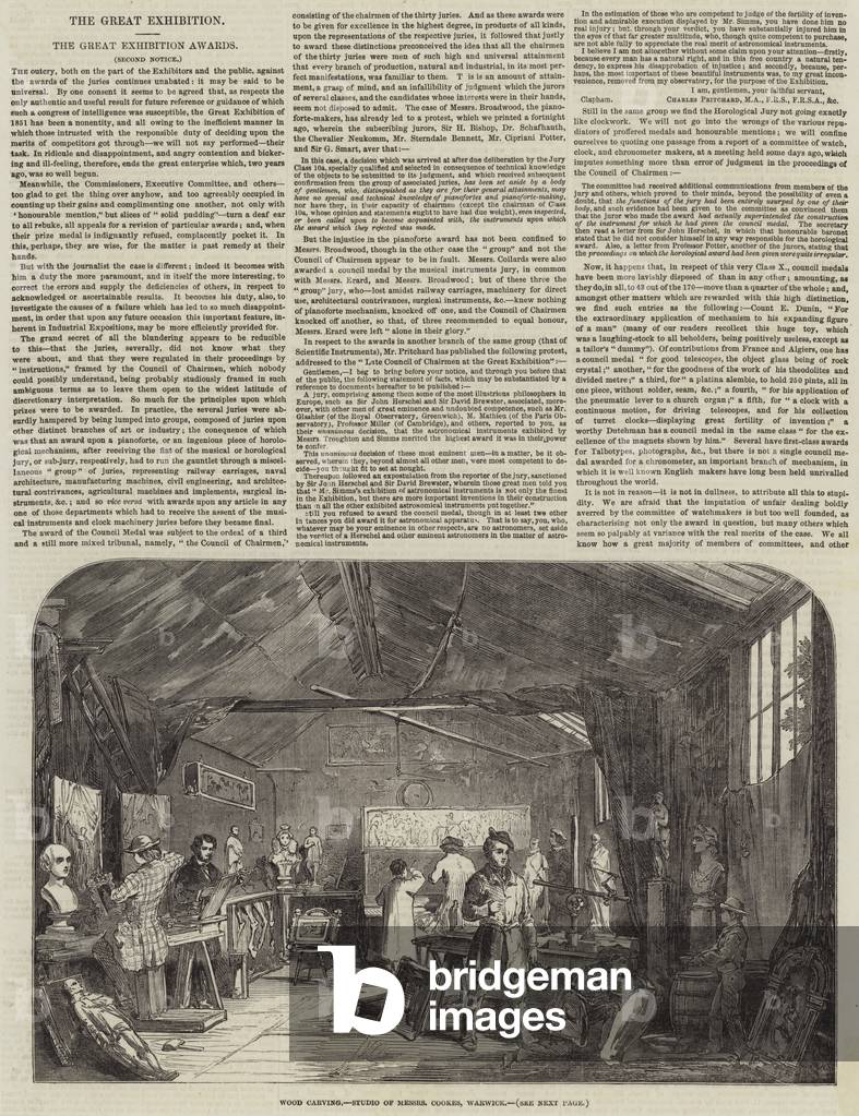 Great Exhibition of 1851 (engraving) by English Artist, b/w