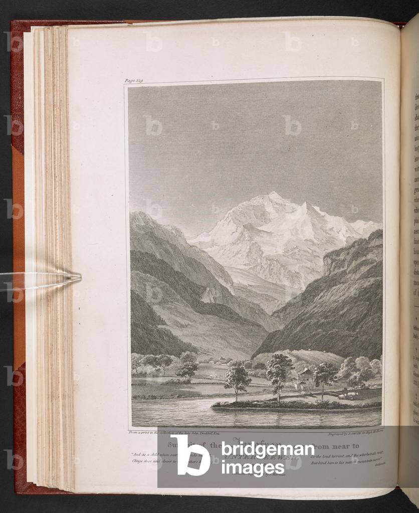 Vetta della Jungfrau vista da vicino a Unterseewen, da Robert Tweddell (ed.), Resti del compianto John Tweddel