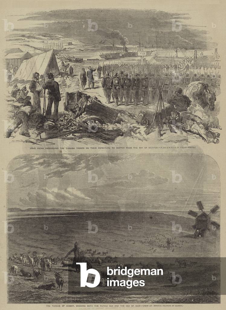 The War in Crimea (engraving) by Julian Portch, b/w