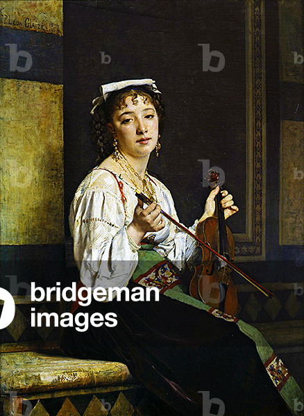 Immagine di Dipinto "Il musicista italiano" 1874 di Pierre-Paul-Lêon Glaize