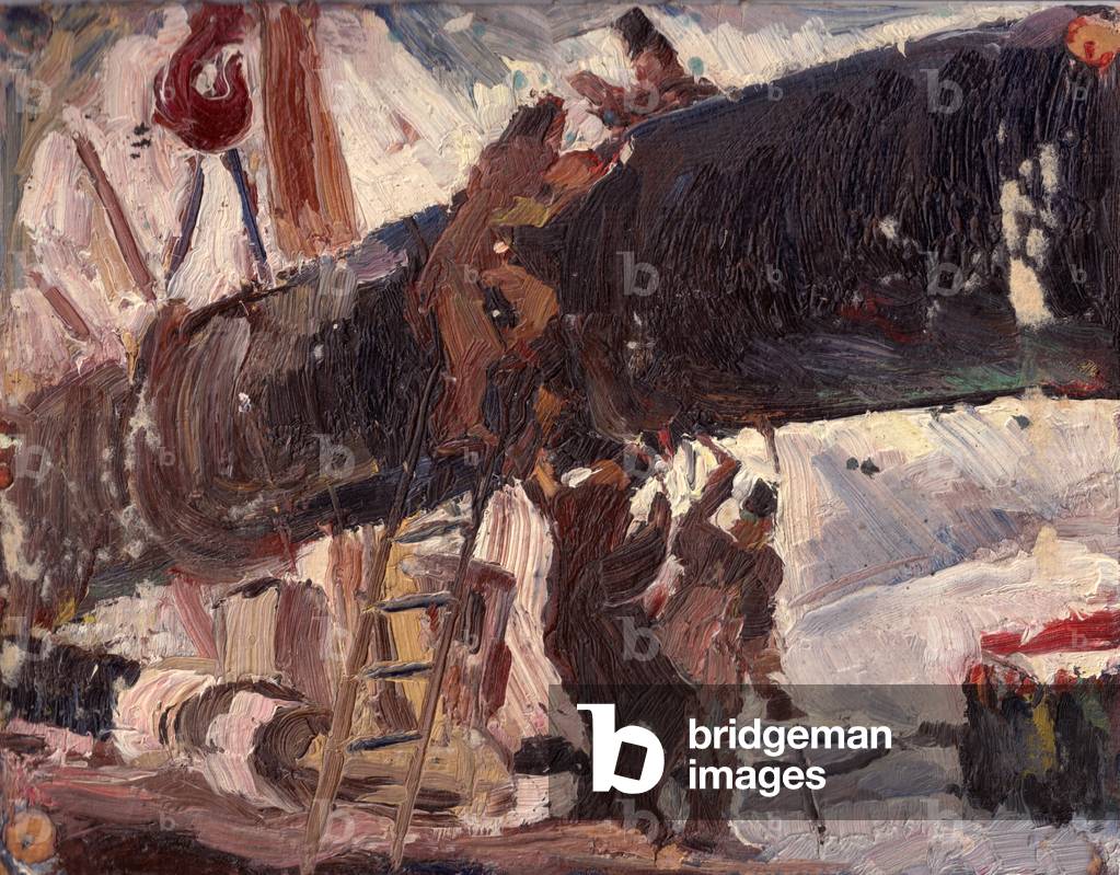 Immagine di Disegno "Posa dei tubi del gas" 1977 di Konstantin Gneushev