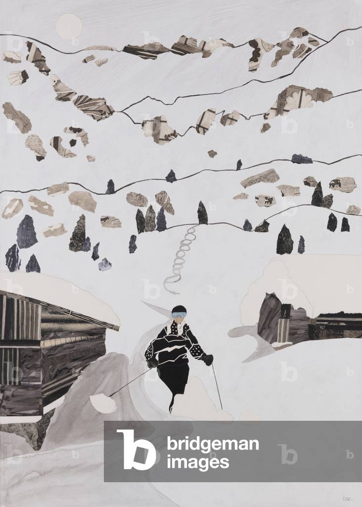 Image de Collage représentant Du ski jusqu'au déjeuner (collage) par Dione Verulam